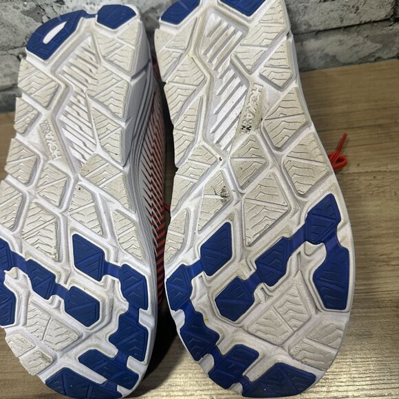 EUC HOKA Men's Rincon 2 Running Shoes Red & White w/ Blue Accents Size 10.5 - Picture 13 of 15